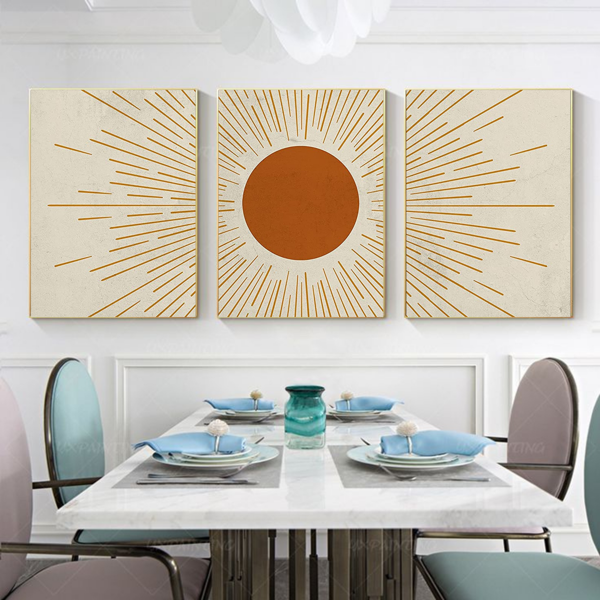 Set of 3 Boho Sun Sunshine Design – Stylish Home Decor - Mycanvart