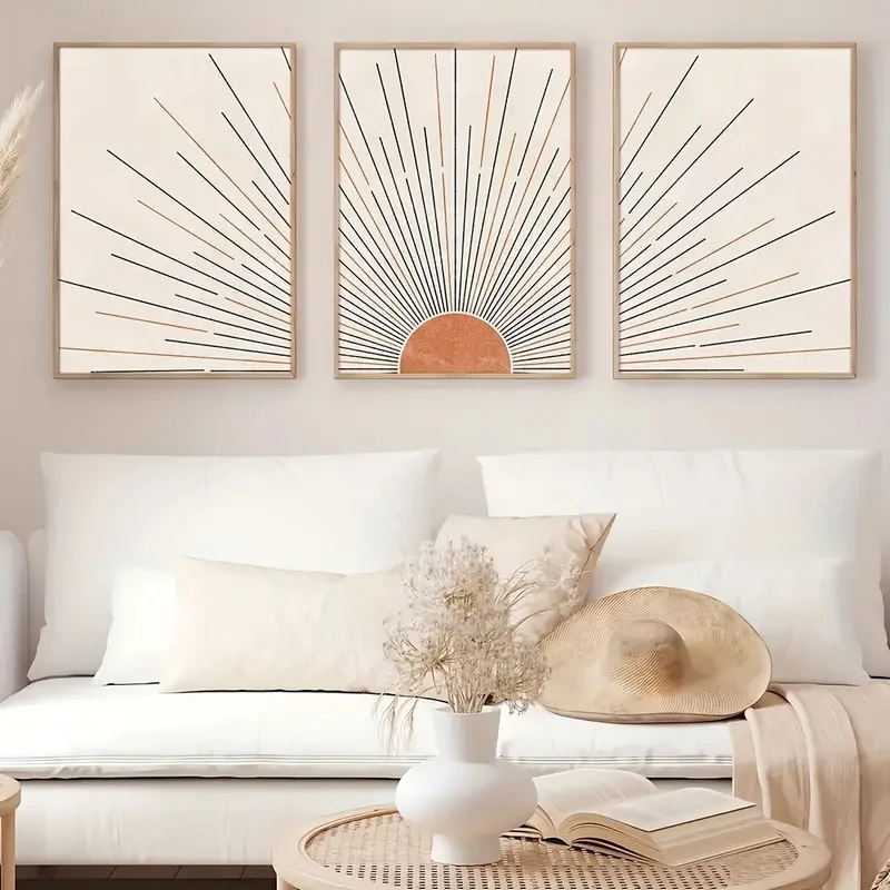 Set of 3 Boho Sun Sunshine Design – Stylish Home Decor - Mycanvart