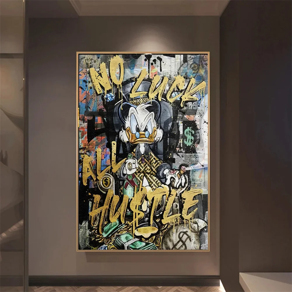 Graffiti Art Donald Duck Canvas, Street Art Paintings on Canvas