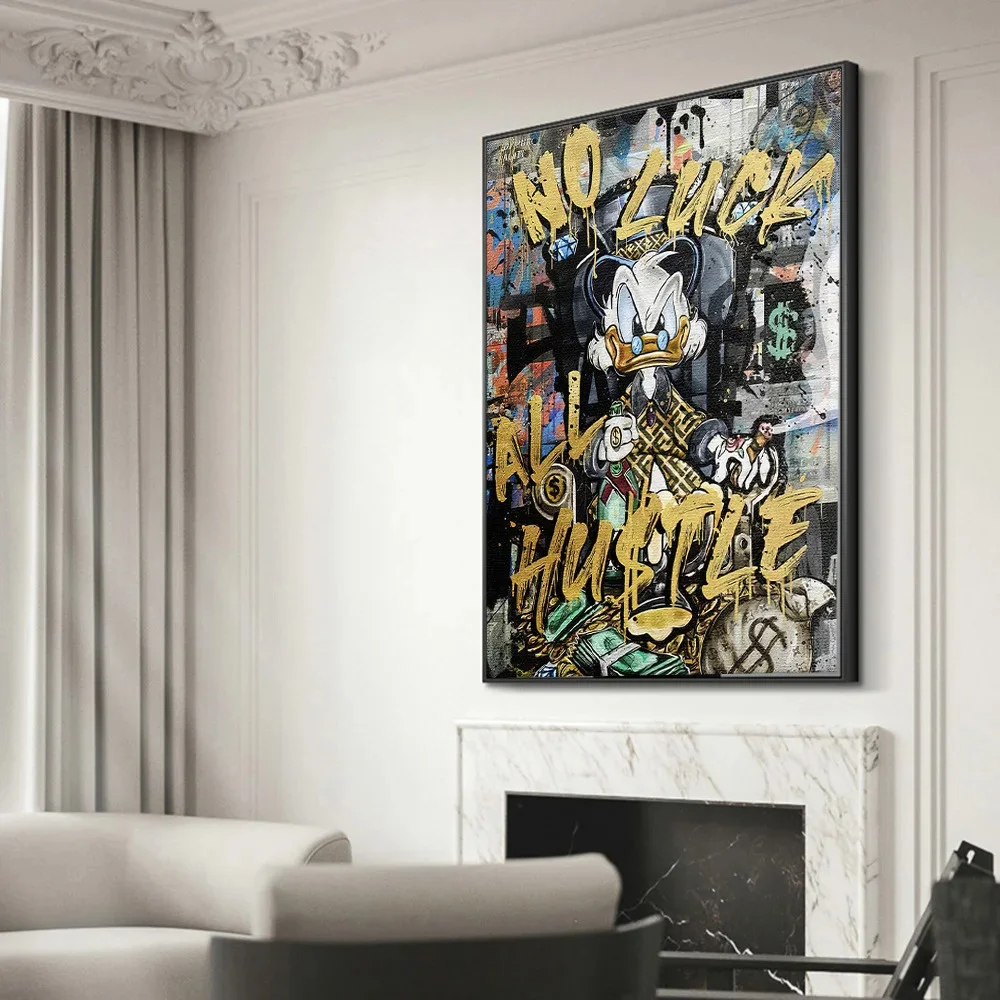 Graffiti Art Donald Duck Canvas, Street Art Paintings on Canvas