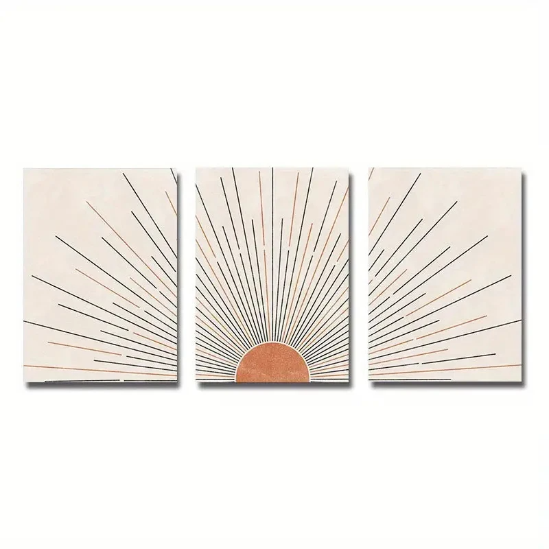 Set of 3 Boho Sun Sunshine Design – Stylish Home Decor - Mycanvart