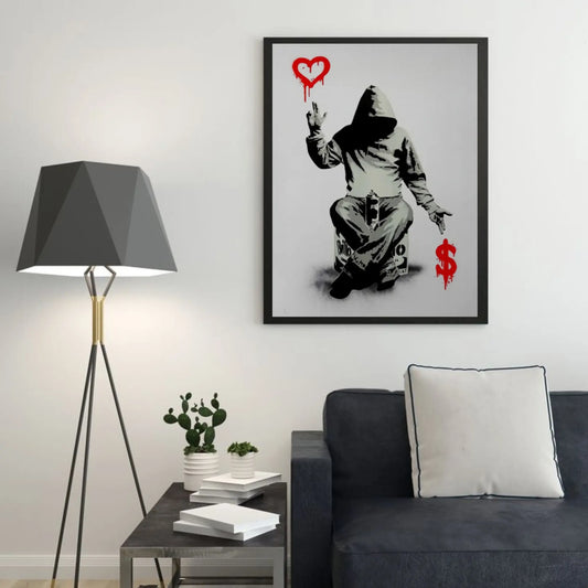 Banksy graffiti art - Hooded Figure