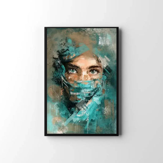 Beautiful Green Eyes Girl - High Quality Wall Art Canvas - Mycanvart