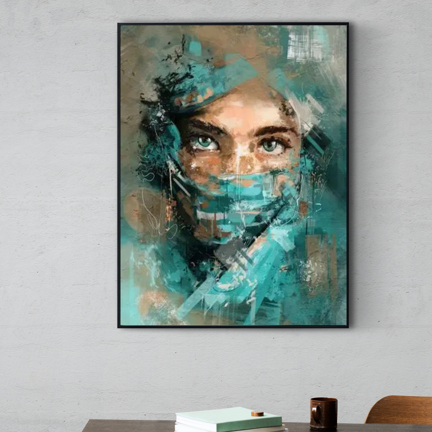 Beautiful Green Eyes Girl - High Quality Wall Art Canvas - Mycanvart