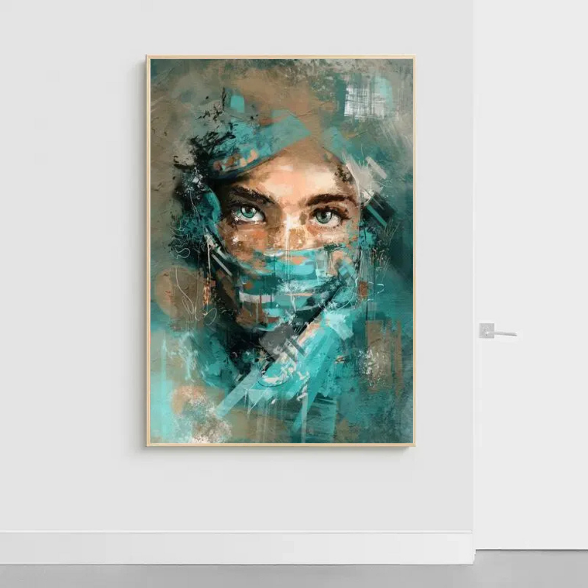 Beautiful Green Eyes Girl - High Quality Wall Art Canvas - Mycanvart